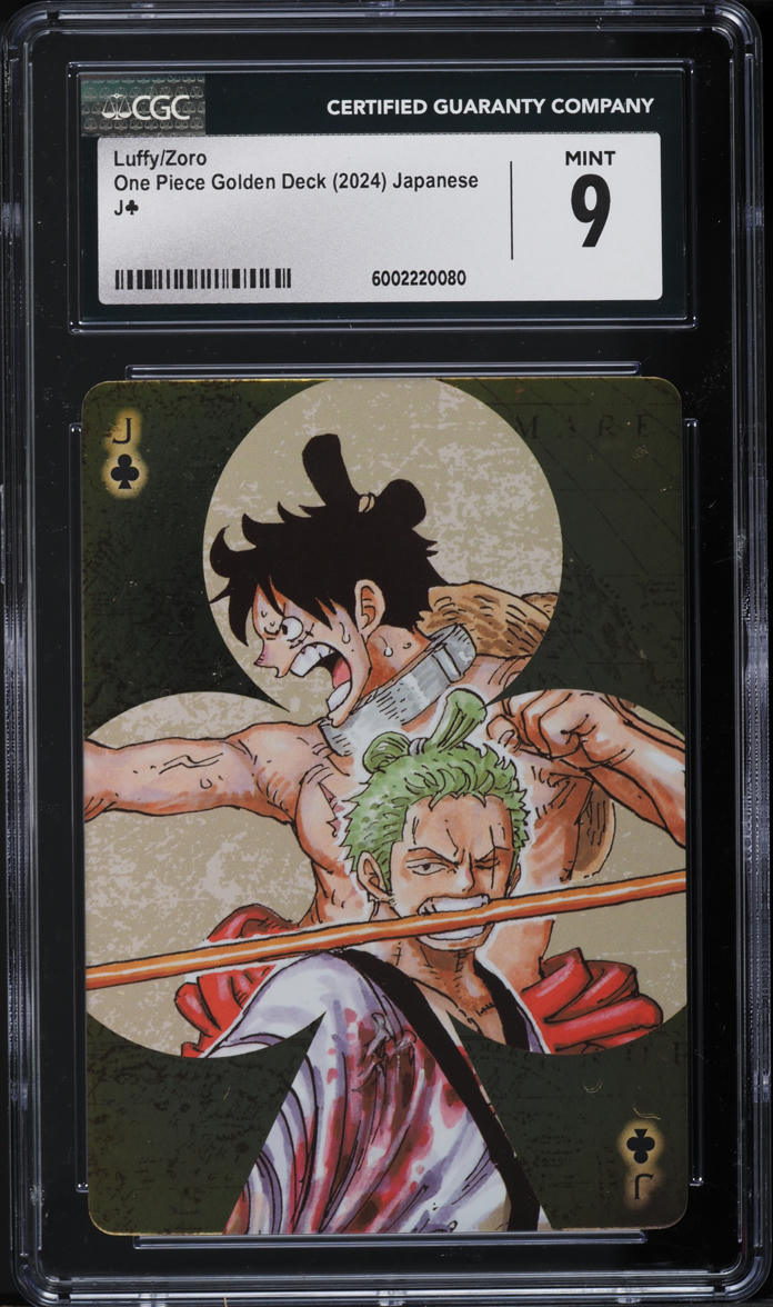 2024 One Piece Japanese Golden Deck Playing Cards Luffy & Zoro CGC 9 MINT