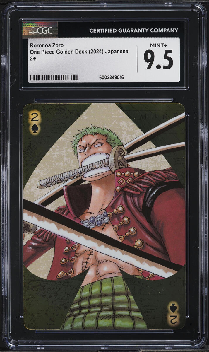 2024 One Piece Japanese Golden Deck Playing Cards Roronoa Zoro CGC 9.5 MINT+