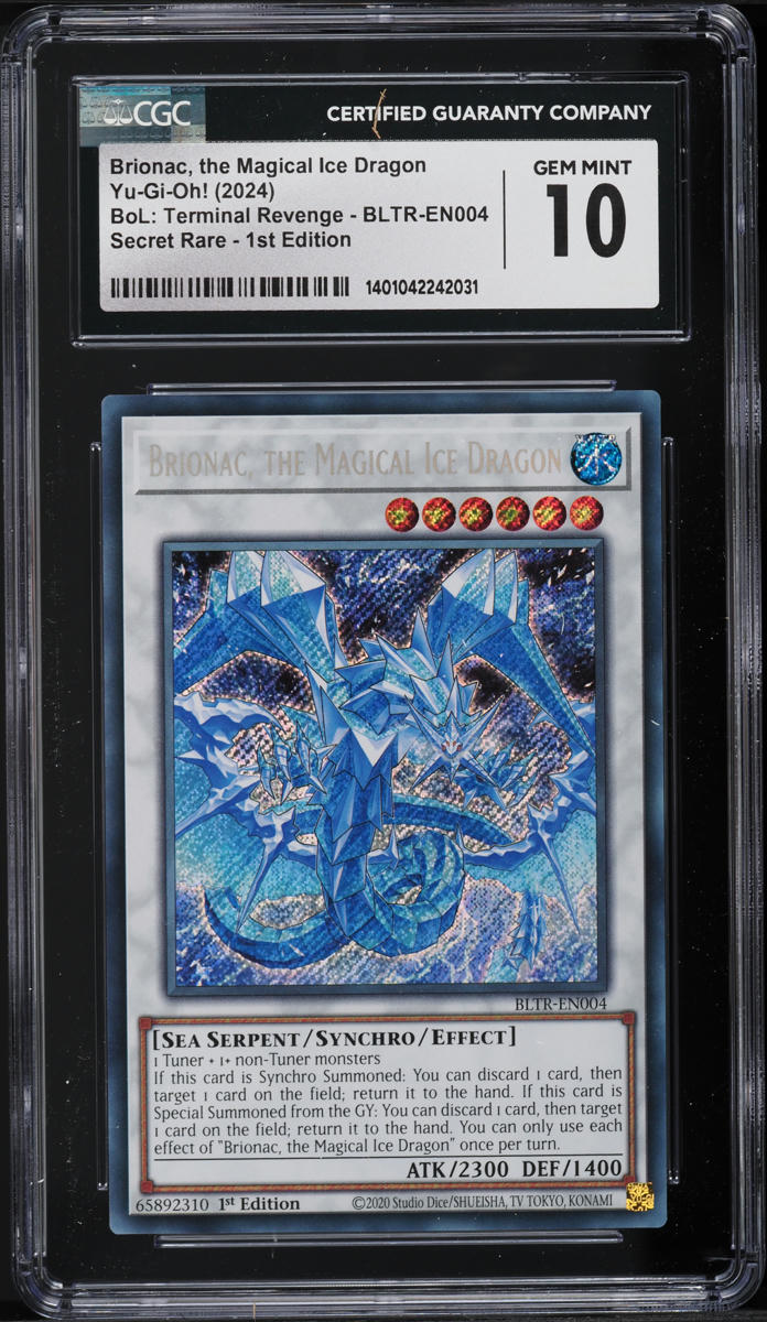 2024 Yu-Gi-Oh! BLTR 1st Ed Brionac The Magical Ice Dragon #BLTR-EN004 CGC 10 GEM