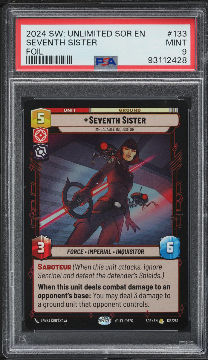 2024 Star Wars Unlimited Spark Of Rebellion Foil Seventh Sister #133 PSA 9 MINT