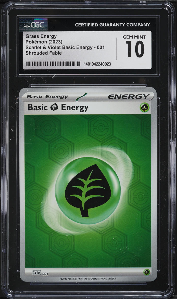 2023 Pokemon Scarlet & Violet Shrouded Fable Basic Grass Energy #1 CGC 10 GEM