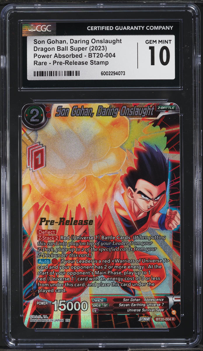 2023 Dragon Ball S Power Absorbed Pre-Release Son Gohan, Daring Onslaught CGC 10