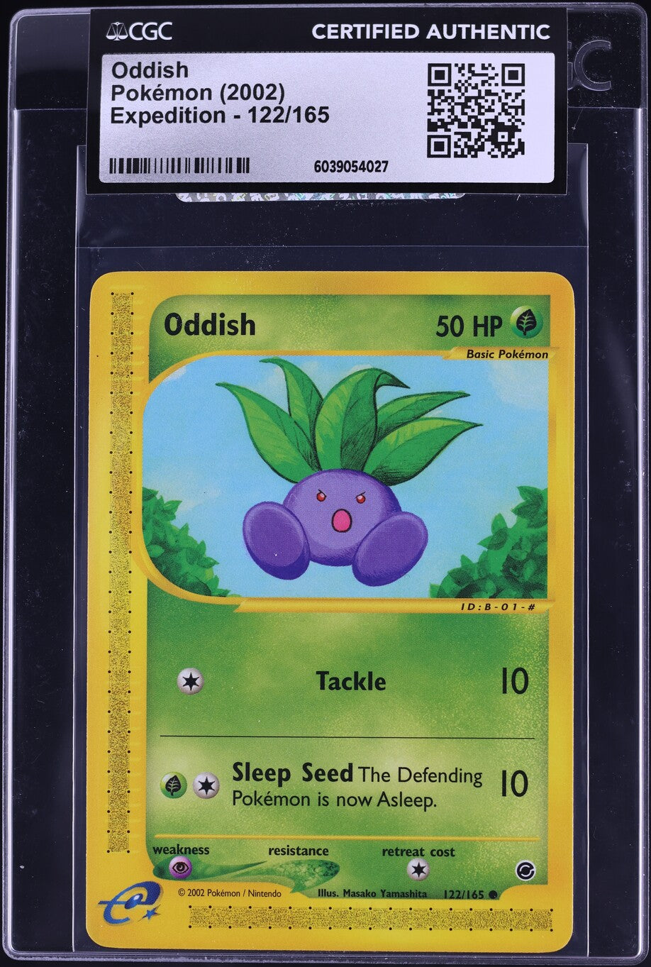 2002 Pokemon Expedition Oddish #122 CGC AUTH
