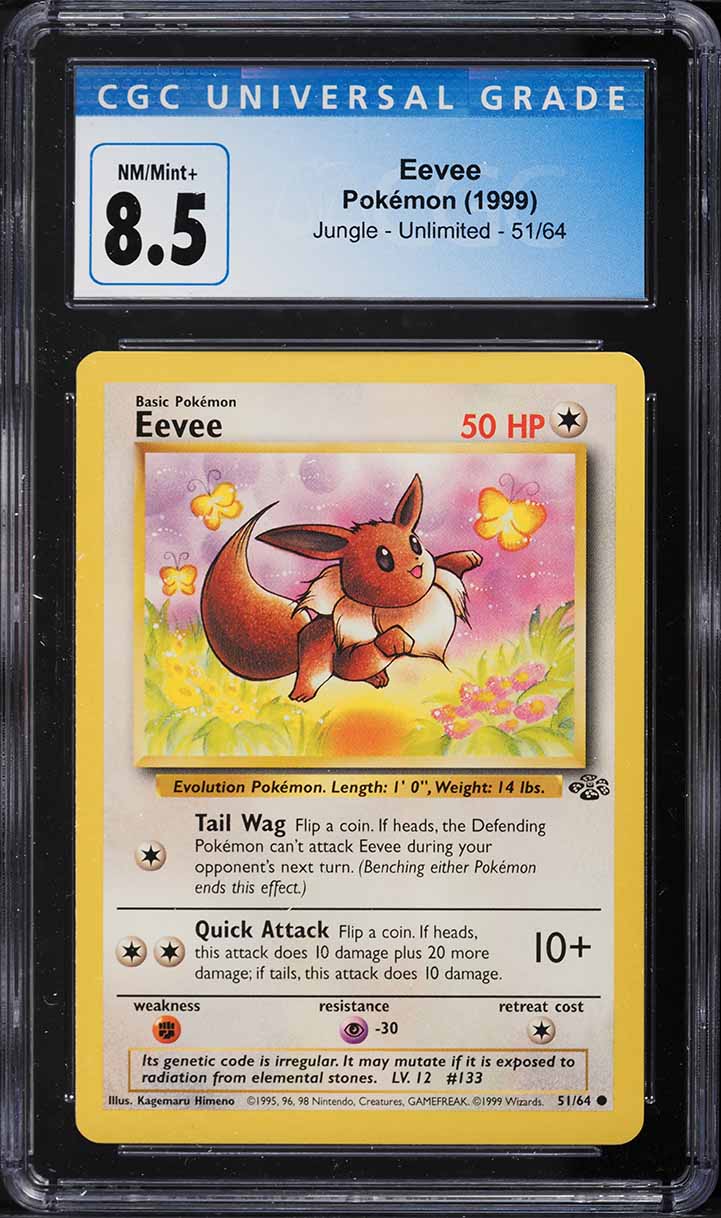 1999 Pokemon Jungle Eevee #51 CGC 8.5 NM-MT+