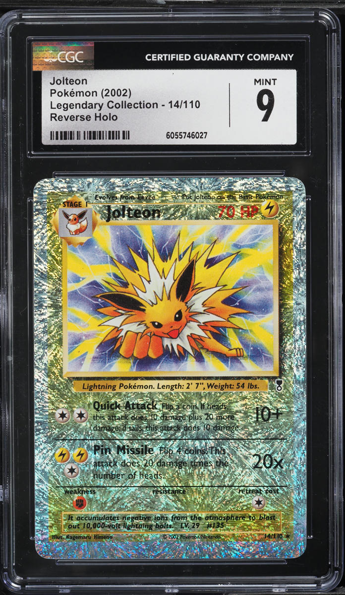 2002 Pokemon Legendary Collection Reverse Holo Jolteon #14 CGC 9 MINT