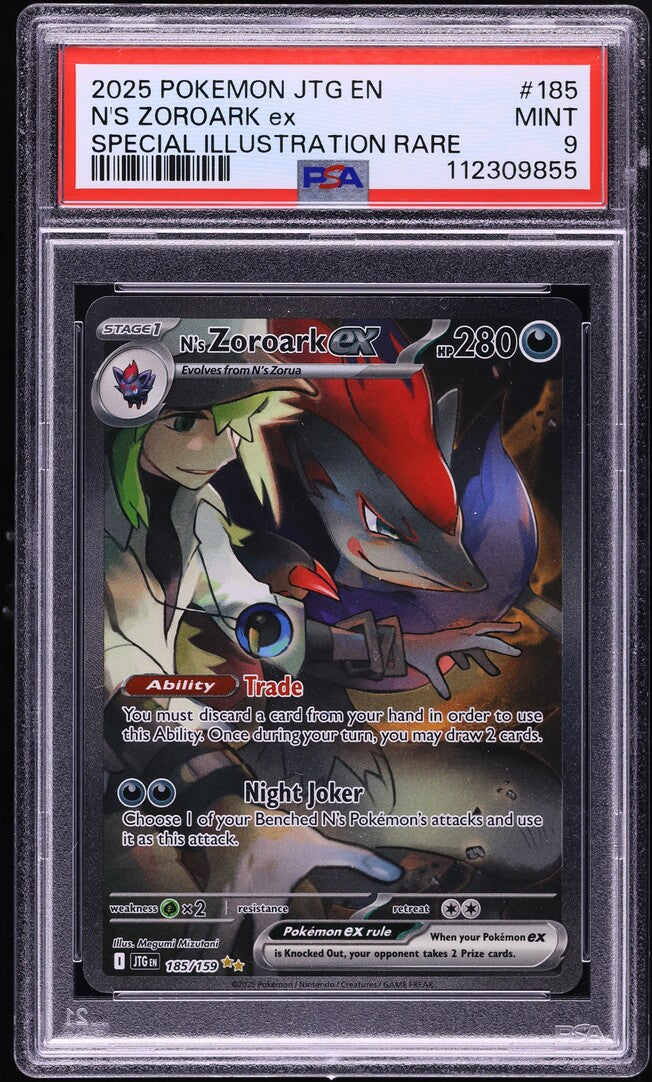 2025 Pokemon SV Journey Together SIR N's Zoroark ex #185 PSA 9 MINT