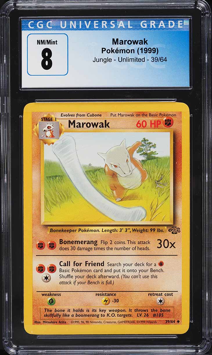 1999 Pokemon Jungle Marowak #39 CGC 8 NM-MT