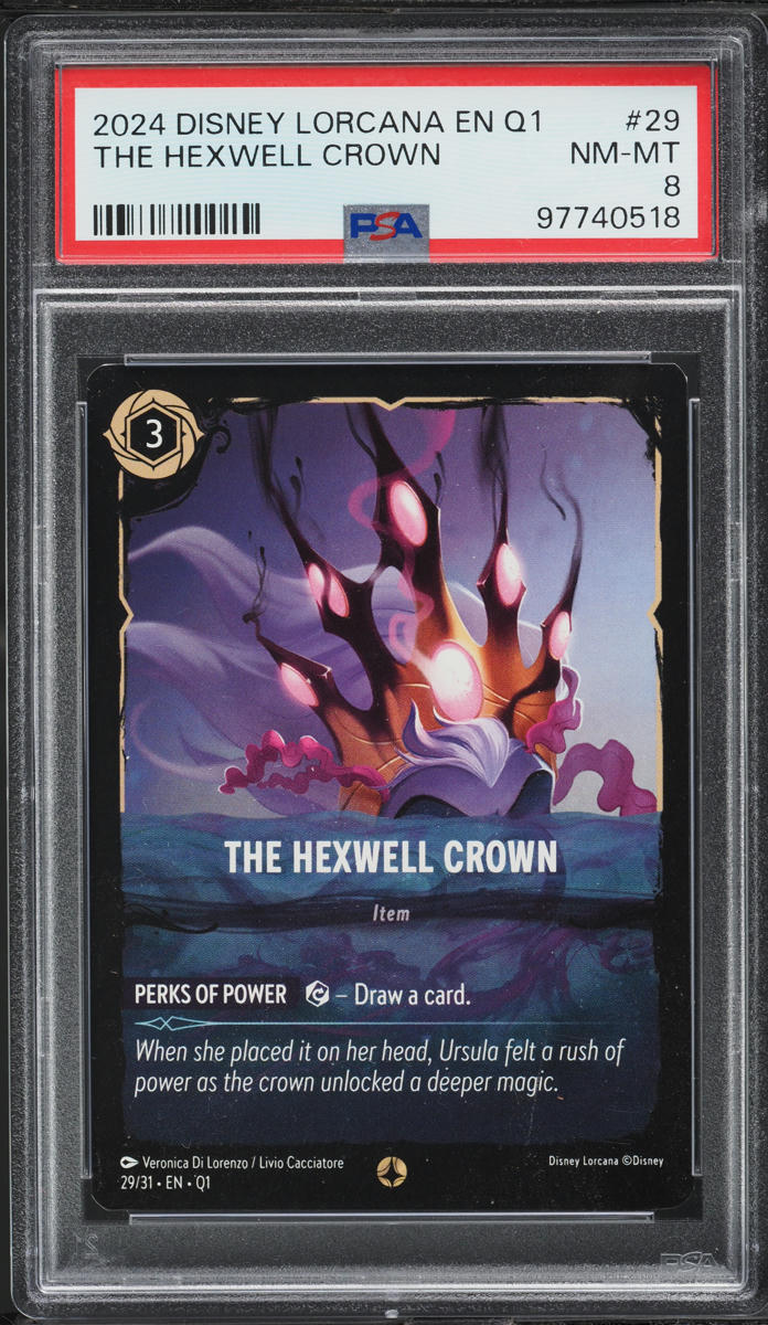2024 Disney Lorcana Illuminers Quest Deep Trouble The Hexwell Crown #29 PSA 8