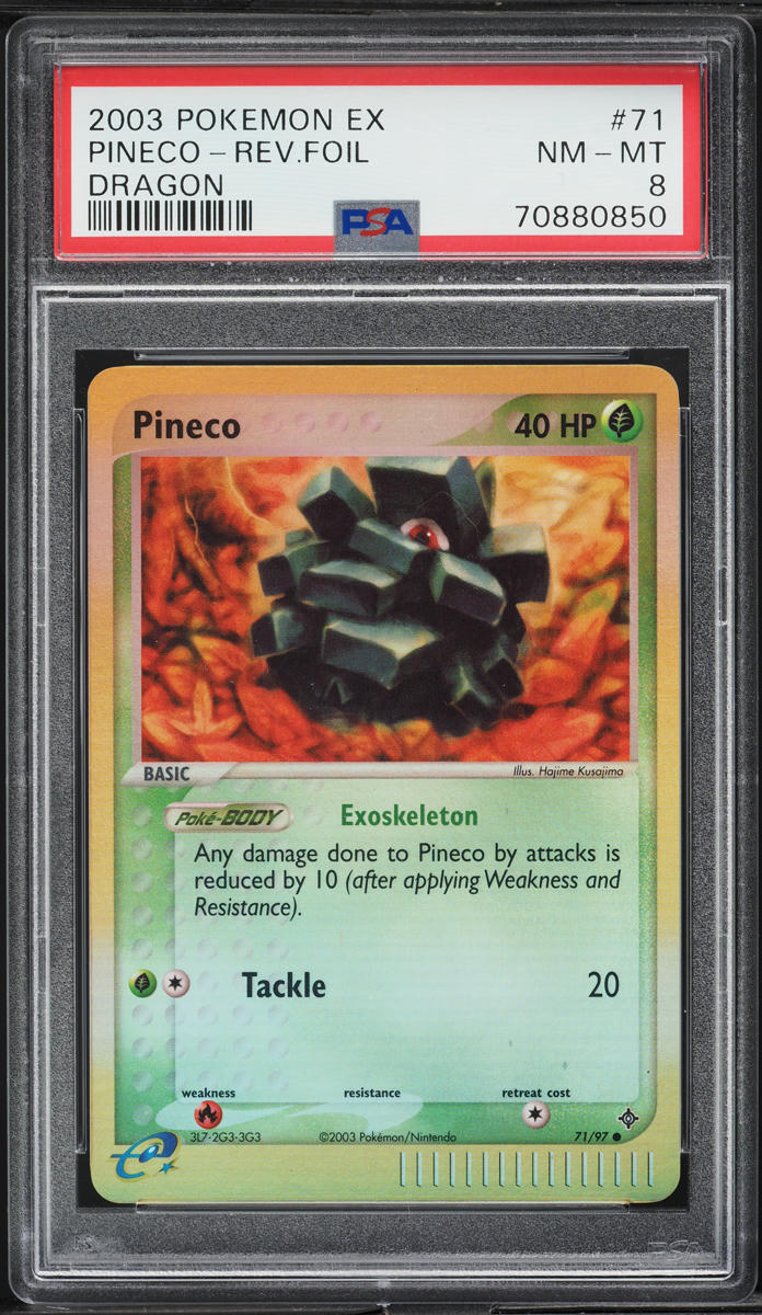 2003 Pokemon EX Dragon Reverse Holo Pineco #71 PSA 8 NM-MT