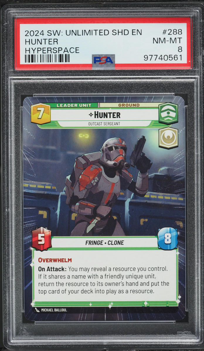 2024 Star Wars Unlimited Shadows Of The Galaxy Hyperspace Hunter #288 PSA 8
