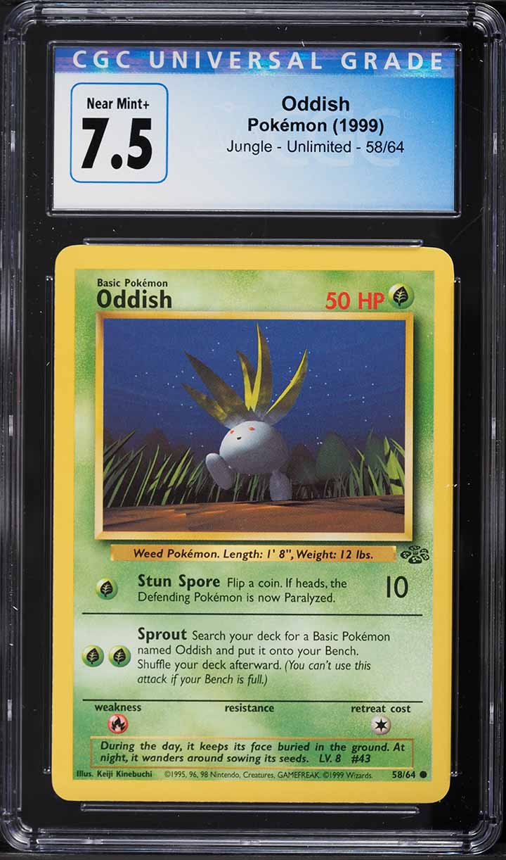 1999 Pokemon Jungle Oddish #58 CGC 7.5 NRMT+