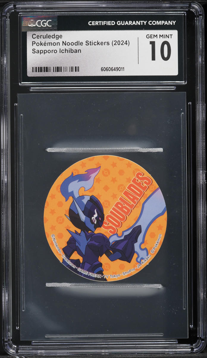 2024 Pokemon Japanese Sapporo Ichiban Noodle Stickers Ceruledge CGC 10 GEM MINT