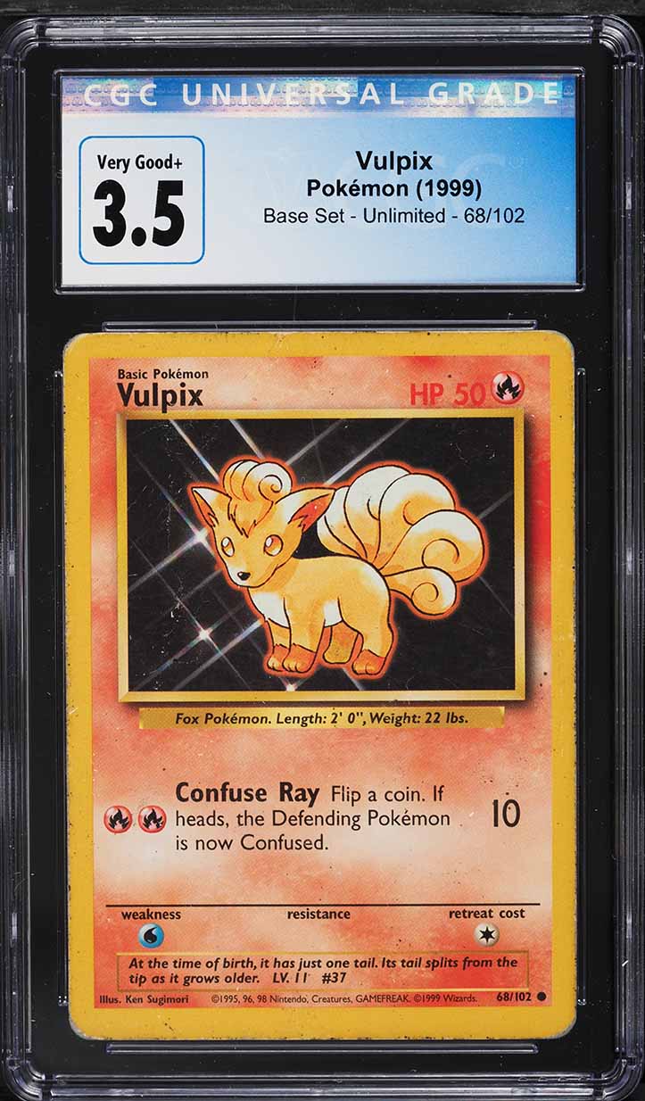 1999 Pokemon Base Set Vulpix #68 CGC 3.5 VG+