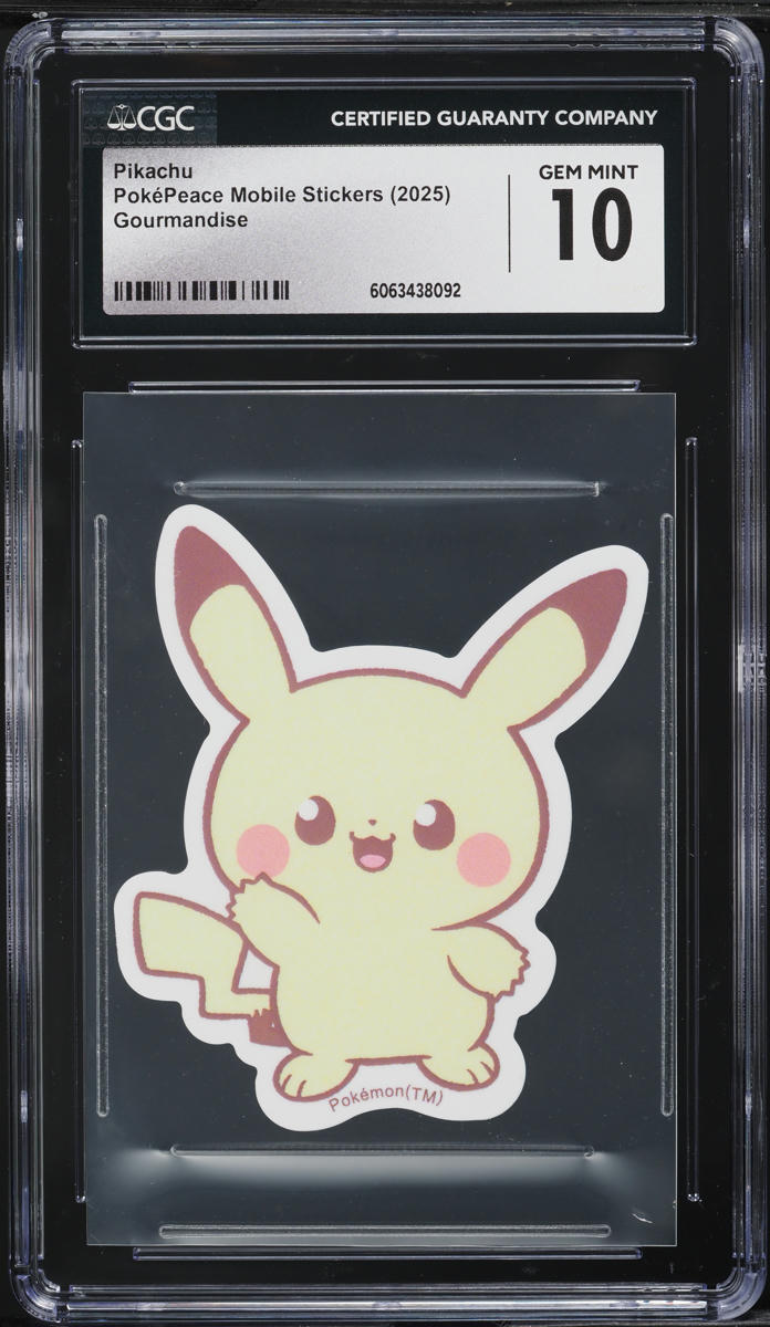 2025 Pokemon Japanese PokePeace Mobile Stickers Pikachu CGC 10 GEM MINT