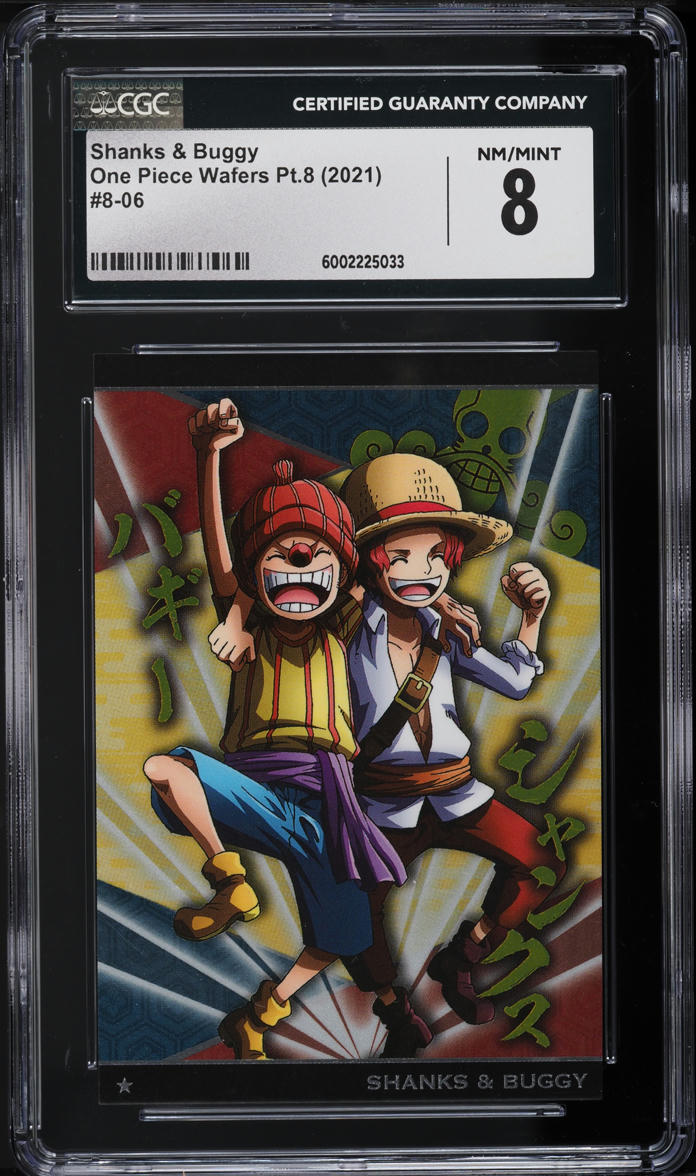 2021 One Piece Japanese Wafers Part 8 Shanks & Buggy #8-06 CGC 8 NM-MT