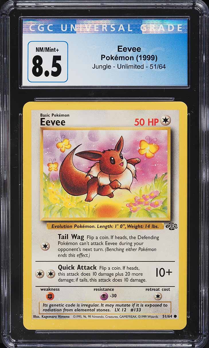 1999 Pokemon Jungle Eevee #51 CGC 8.5 NM-MT+