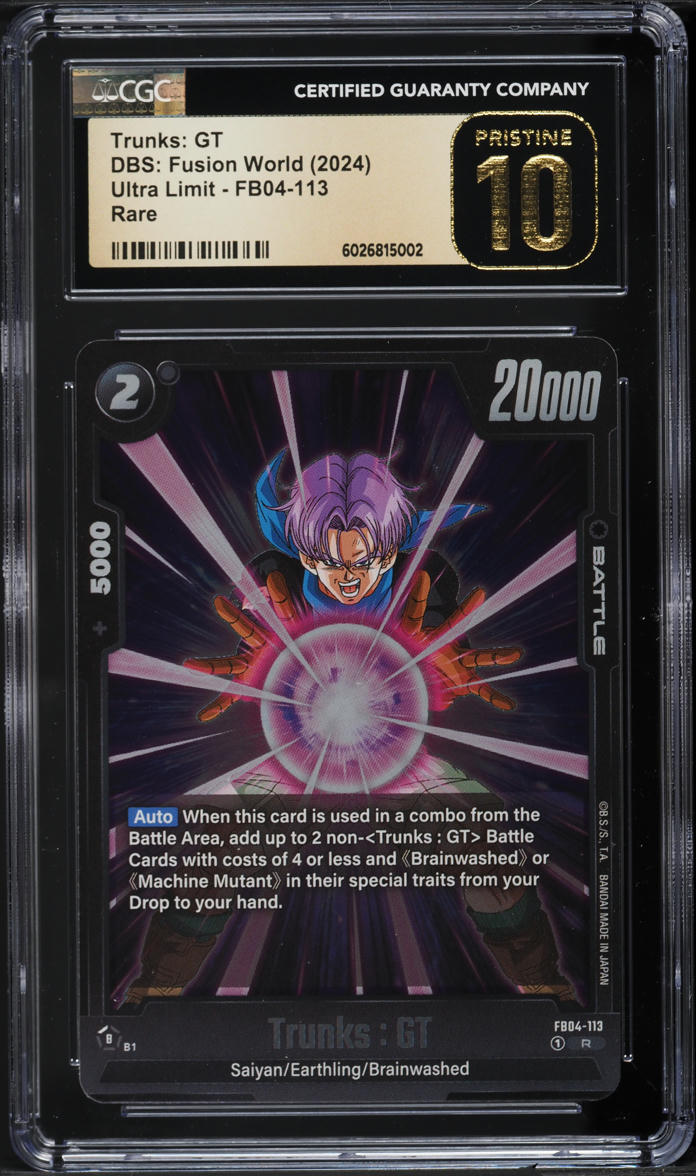 2024 Dragon Ball Super Fusion World Ultra Limit Trunks: GT #FB04-113 CGC 10