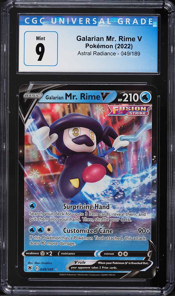 2022 Pokemon Astral Radiance Galarian Mr. Rime V #49 CGC 9 MINT