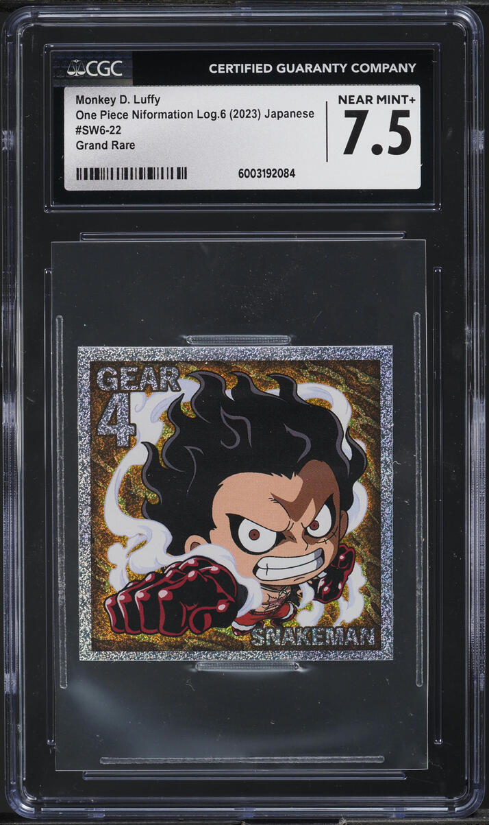 2023 One Piece Japanese Niformation Grand Rare Monkey D. Luffy #SW6-33 CGC 7.5