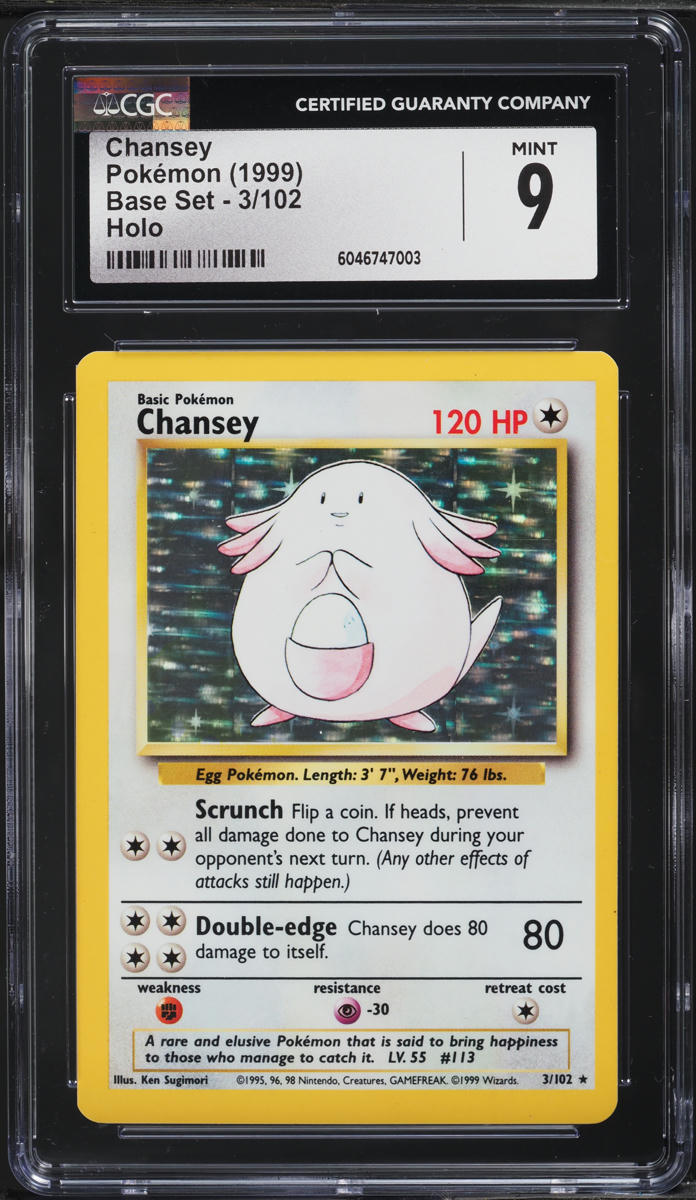1999 Pokemon Base Set Holo Chansey #3 CGC 9 MINT