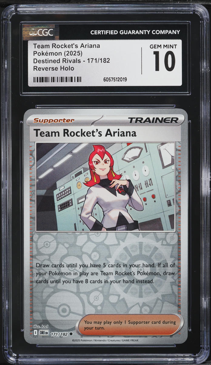 2025 Pokemon SV Destined Rivals Reverse Holo Team Rocket's Ariana #171 CGC 10