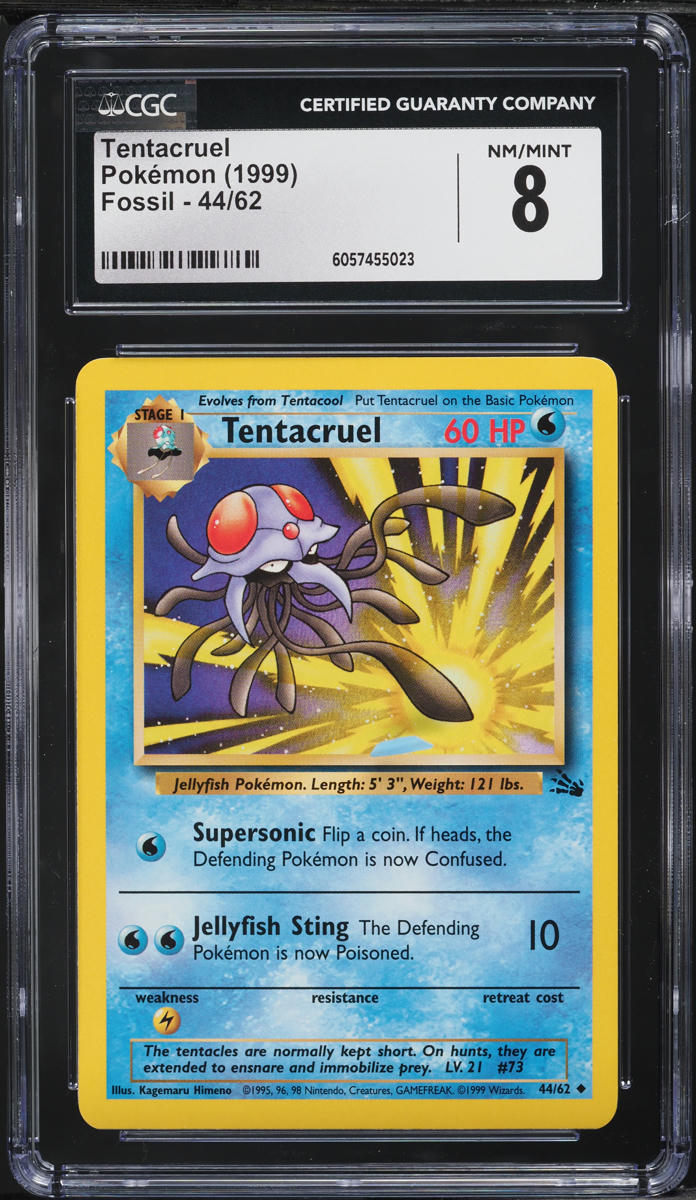 1999 Pokemon Fossil Tentacruel #44 CGC 8 NM-MT
