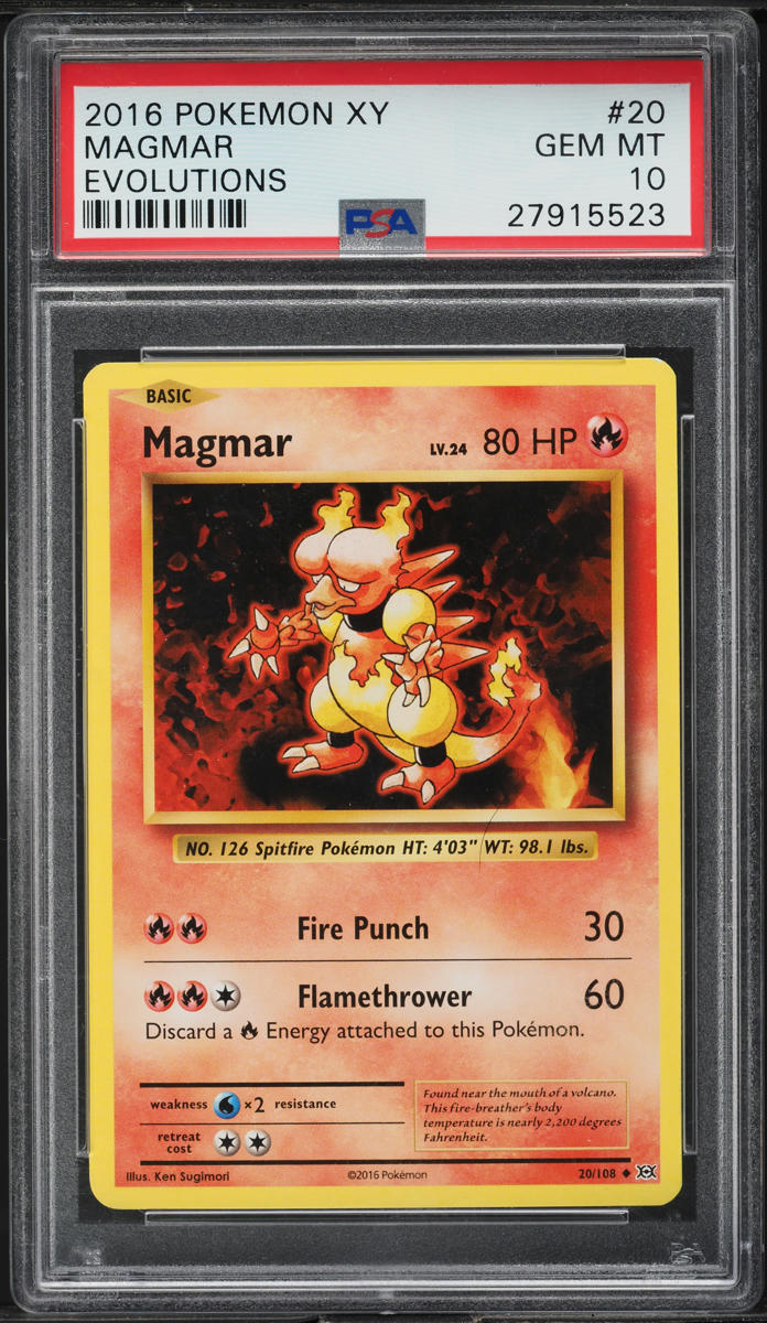 2016 Pokemon XY Evolutions Magmar #20 PSA 10 GEM MINT