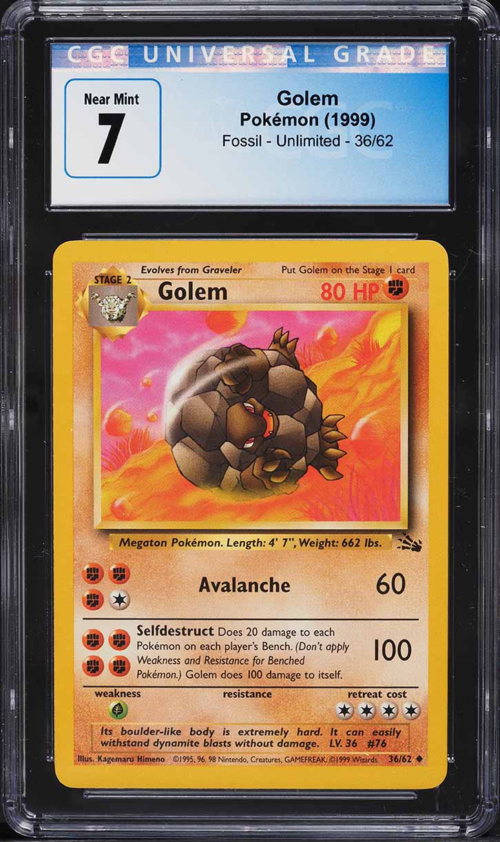 1999 Pokemon Fossil Golem #36 CGC 7 NRMT