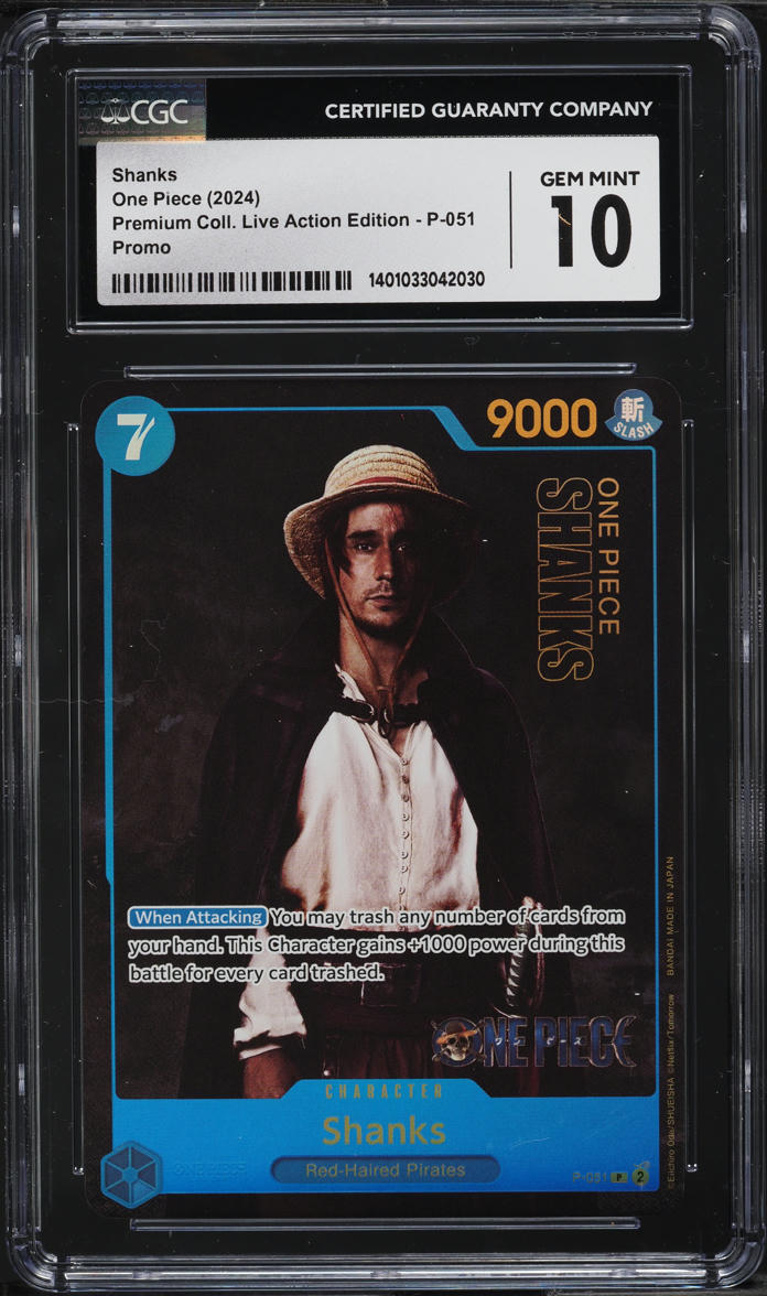 2024 One Piece Premium Live Action Shanks #P-051 CGC 10 GEM MINT