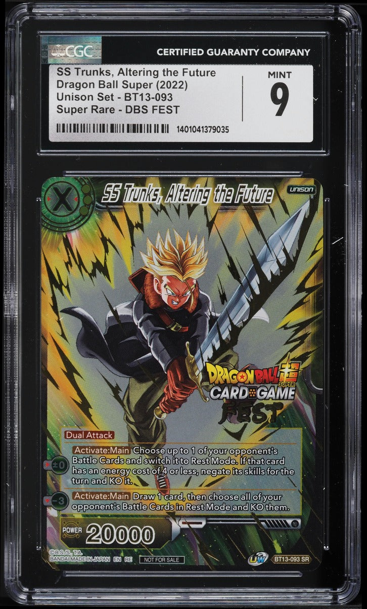 2022 Dragon Ball Super Fest Unison Set SS Trunks, Altering The Future CGC 9 MINT