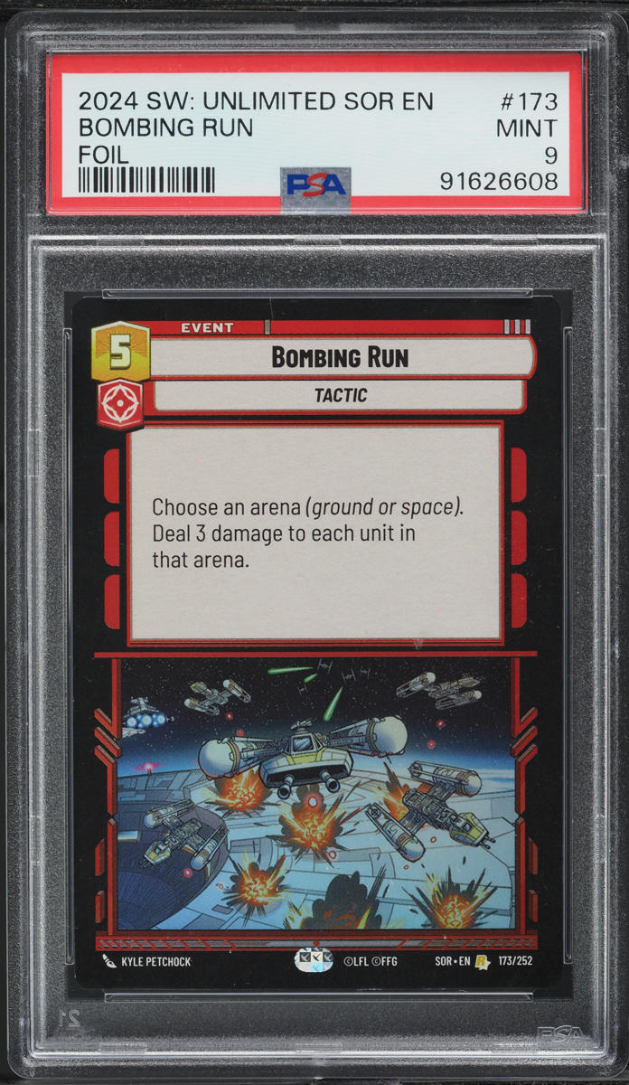 2024 Star Wars Unlimited Spark Of Rebellion Foil Bombing Run #173 PSA 9 MINT
