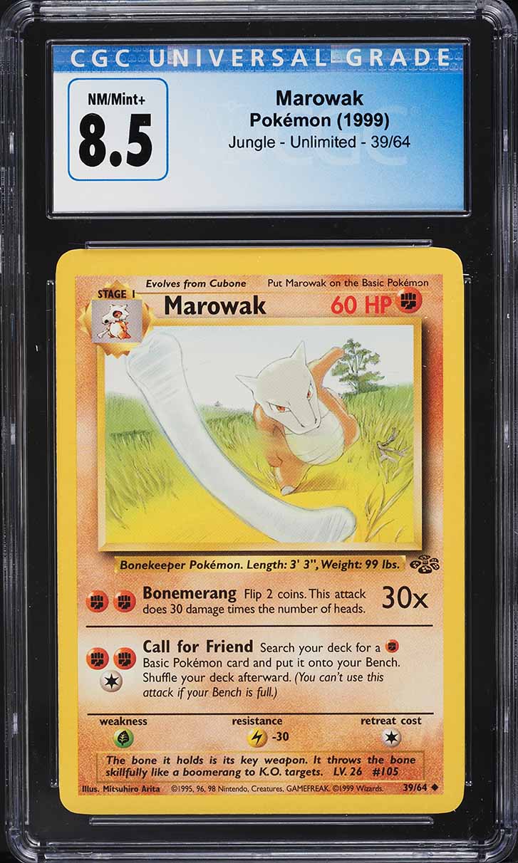 1999 Pokemon Jungle Marowak #39 CGC 8.5 NM-MT+