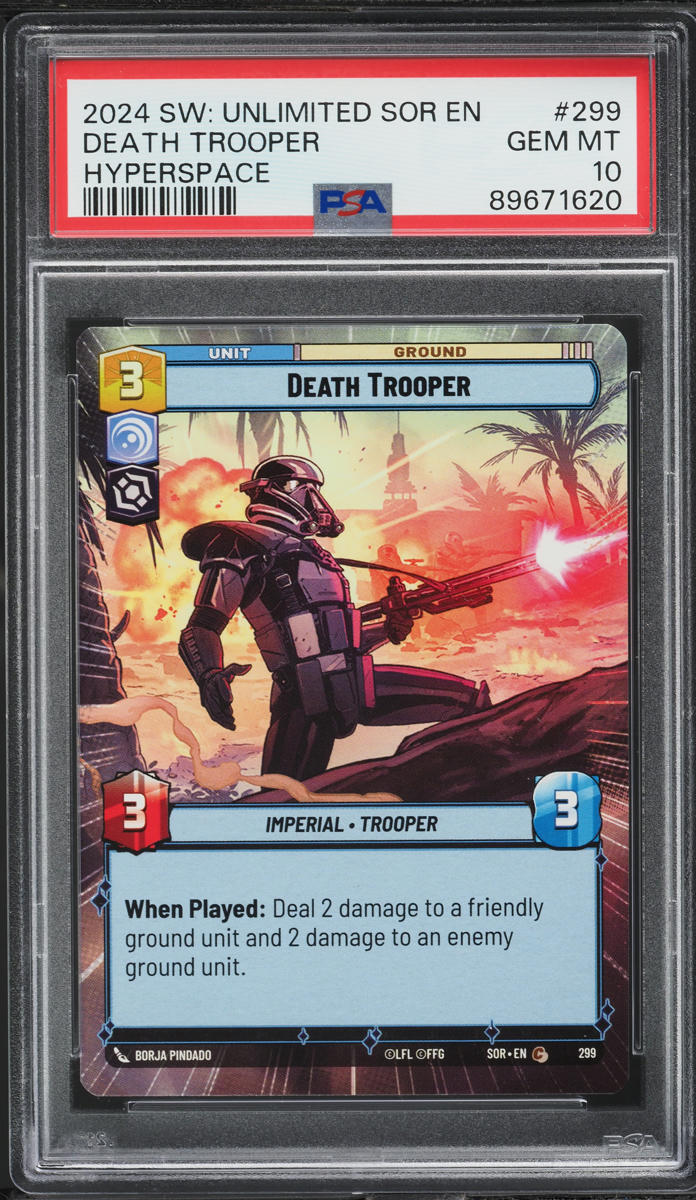 2024 Star Wars Unlimited Spark Of Rebellion Hyperspace Death Trooper #299 PSA 10