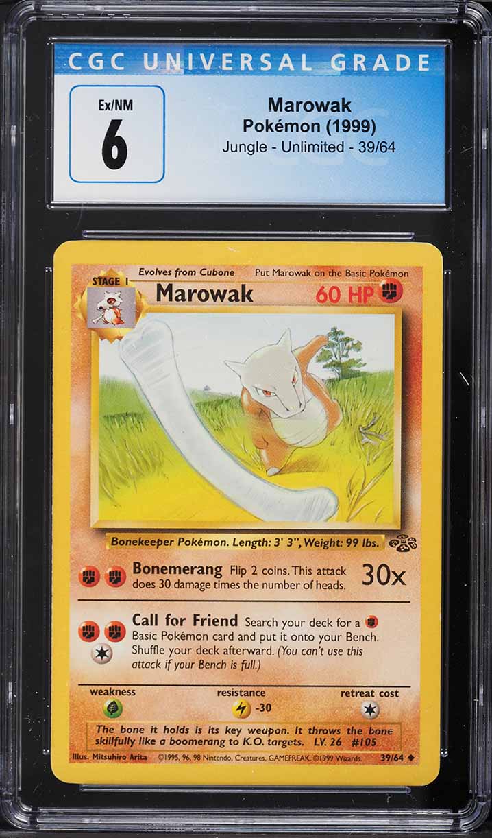 1999 Pokemon Jungle Marowak #39 CGC 6 EXMT