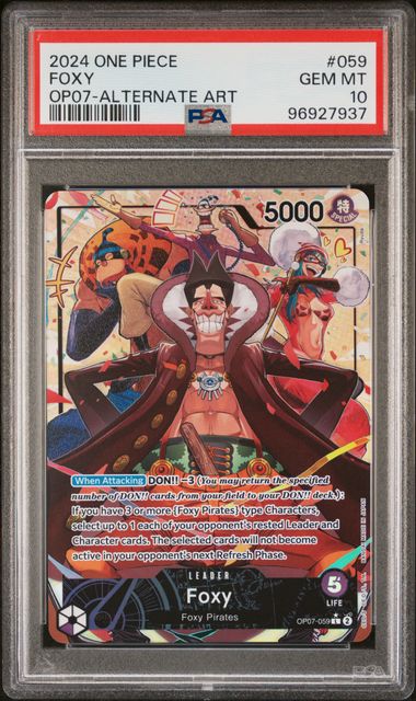 2024 One Piece 500 Years In the Future Alt Art Foxy #59 PSA 10