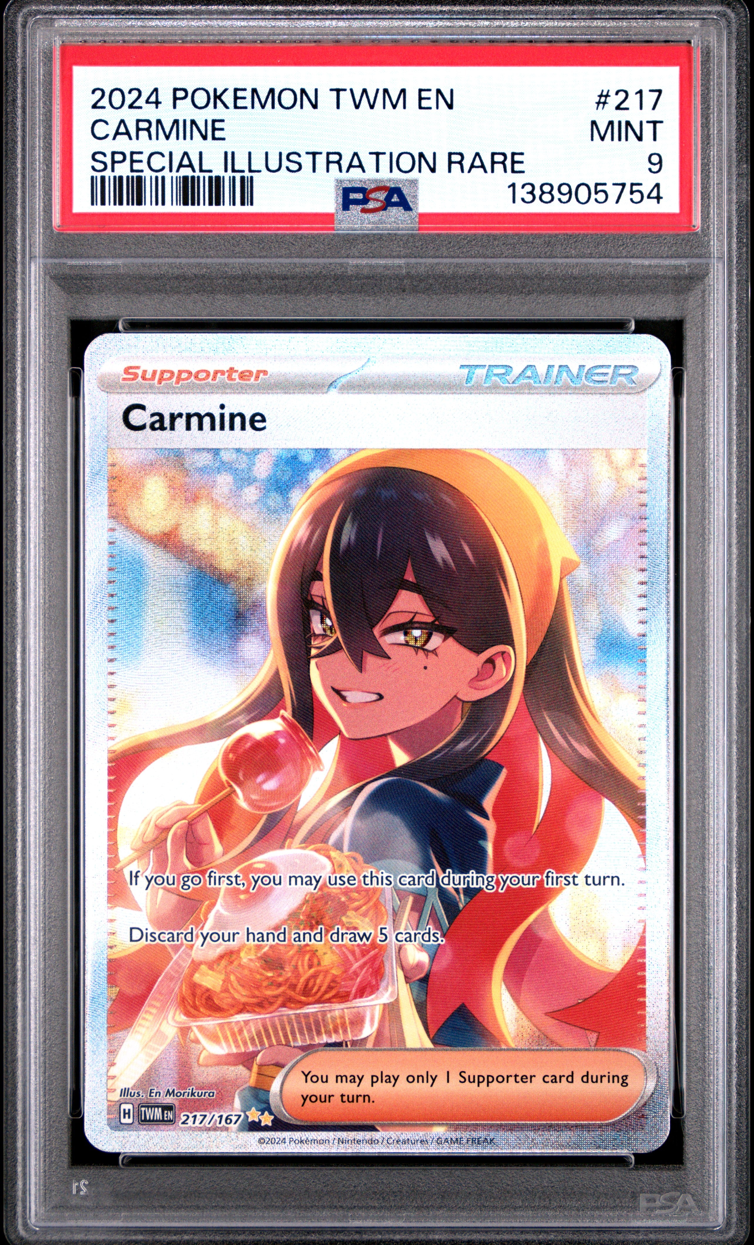 2024 Pokemon Twilight Masquerade SIR Carmine #217 PSA 9