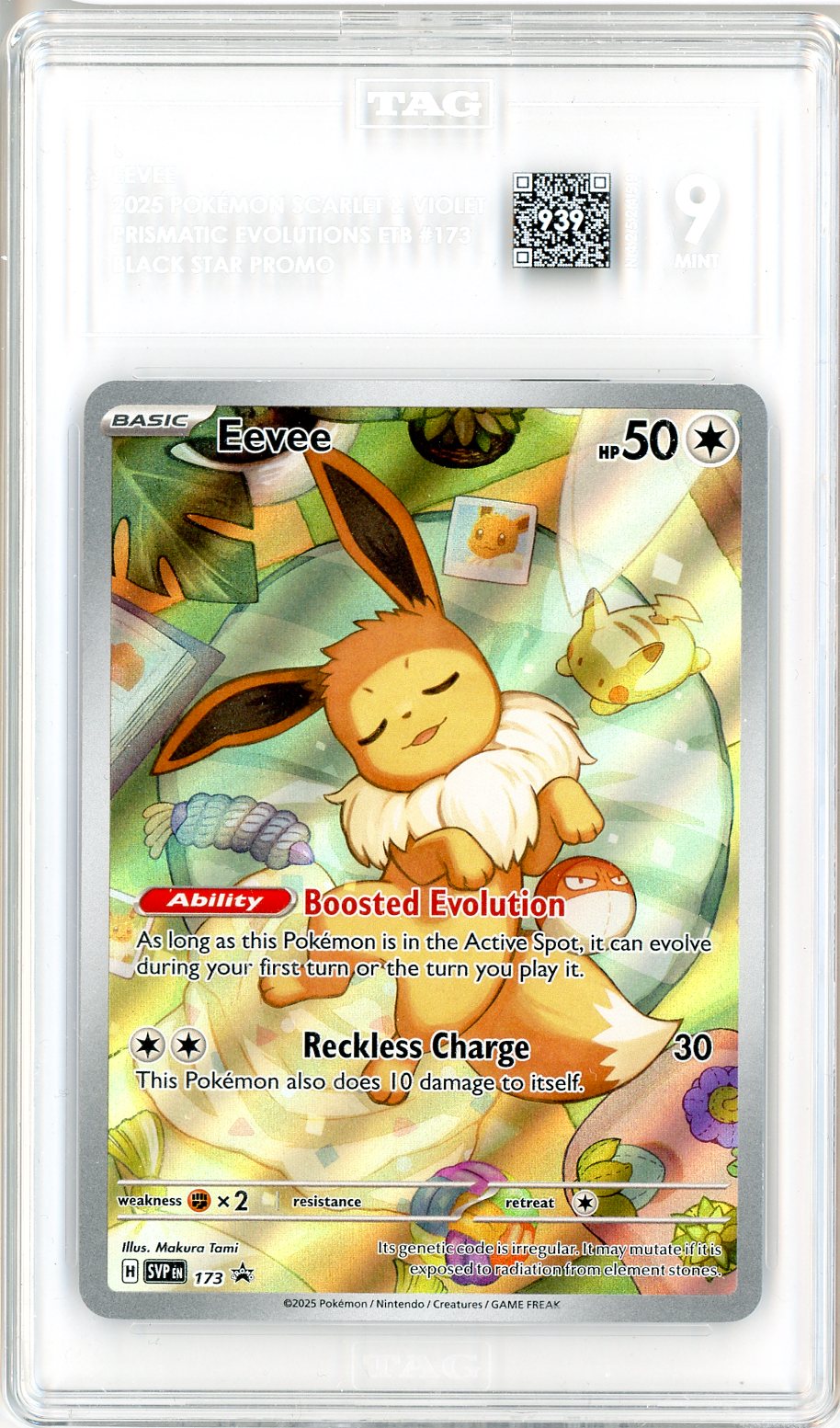 2025 Pokemon Prismatic Evolution ETB Eevee #173 TAG 9