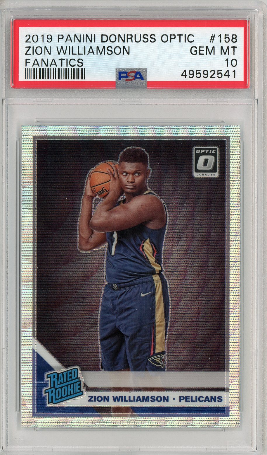 2019 Panini Donruss Optic Fanatics Zion Williamson #158 PSA 10