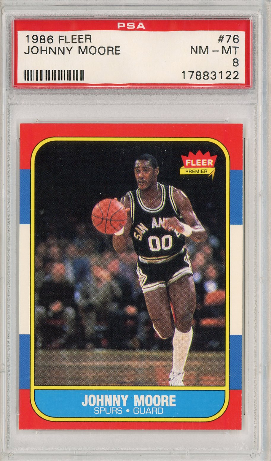 1986 Fleer Johnny Moore #76 PSA 8