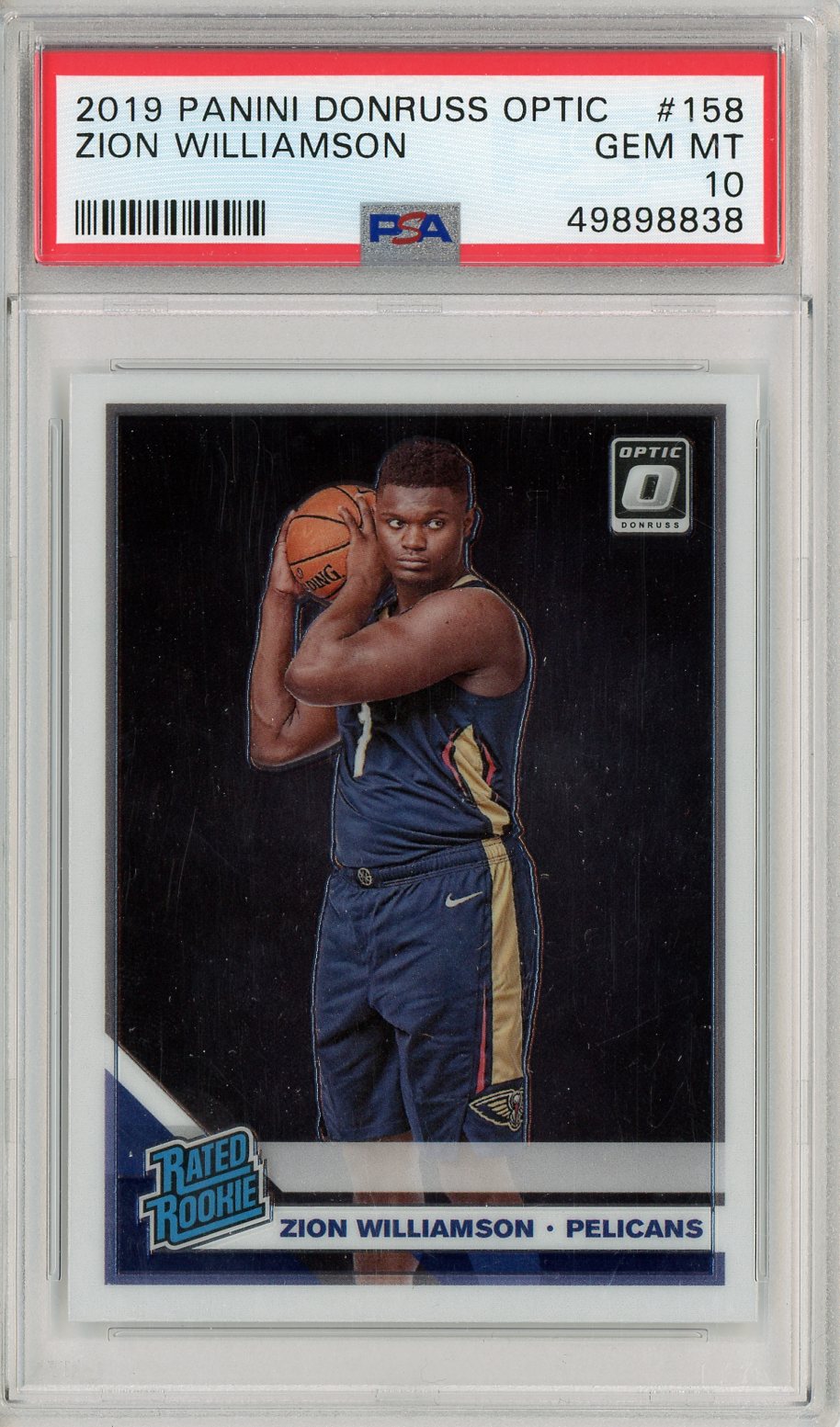 2019 Donruss Optic Rated Rookie Zion Williamson #158 PSA 10