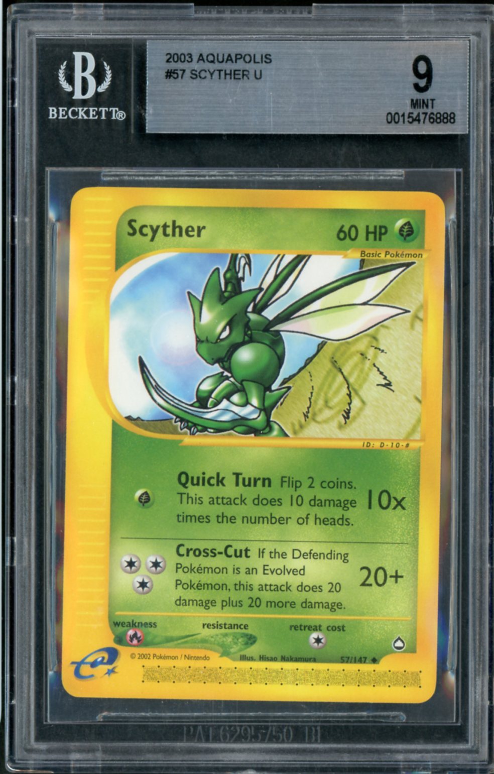 2003 Pokemon Expedition Scyther #57 BGS 9