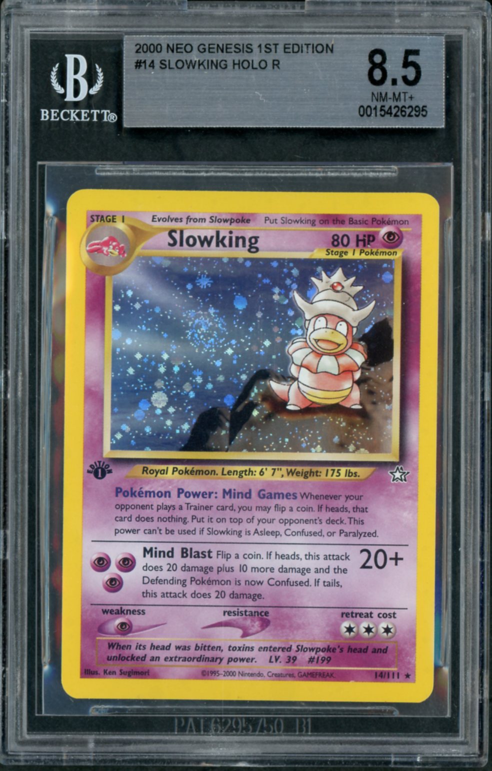 2000 Pokemon Neo Genesis 1st Edition Holo Slowking #14 BGS 8.5