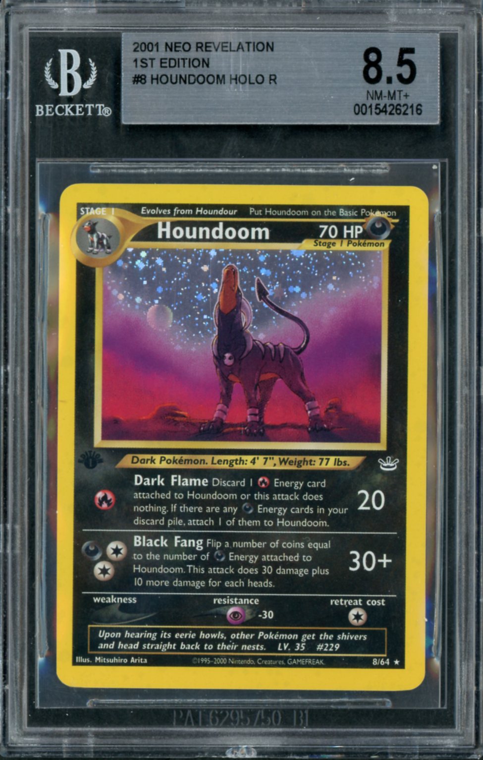 2001 Pokemon Neo Revelation 1st Edition Holo Houndoom #8 BGS 8.5