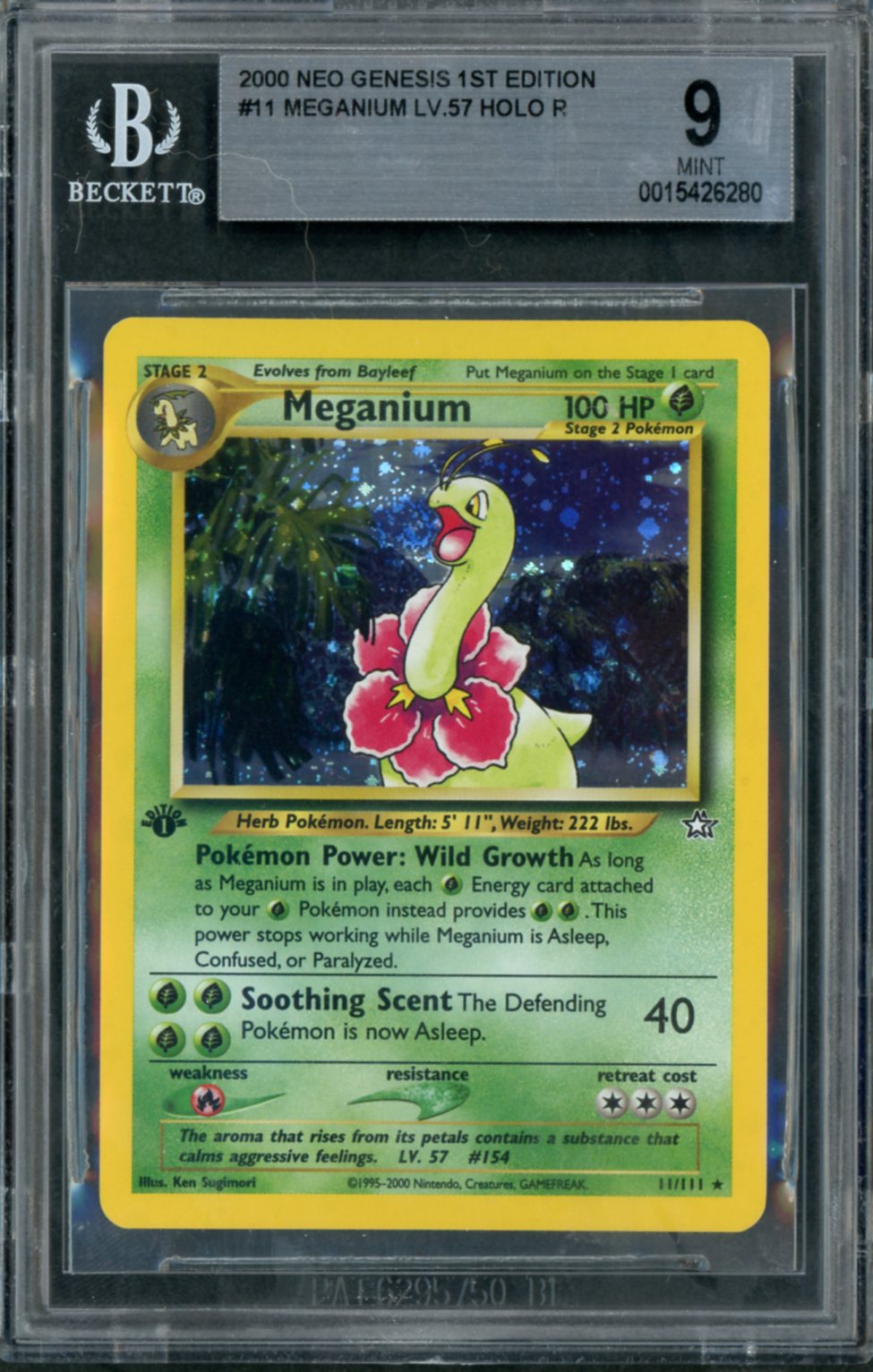 2000 Pokemon Neo Genesis 1st Edition Meganium #10 BGS 9
