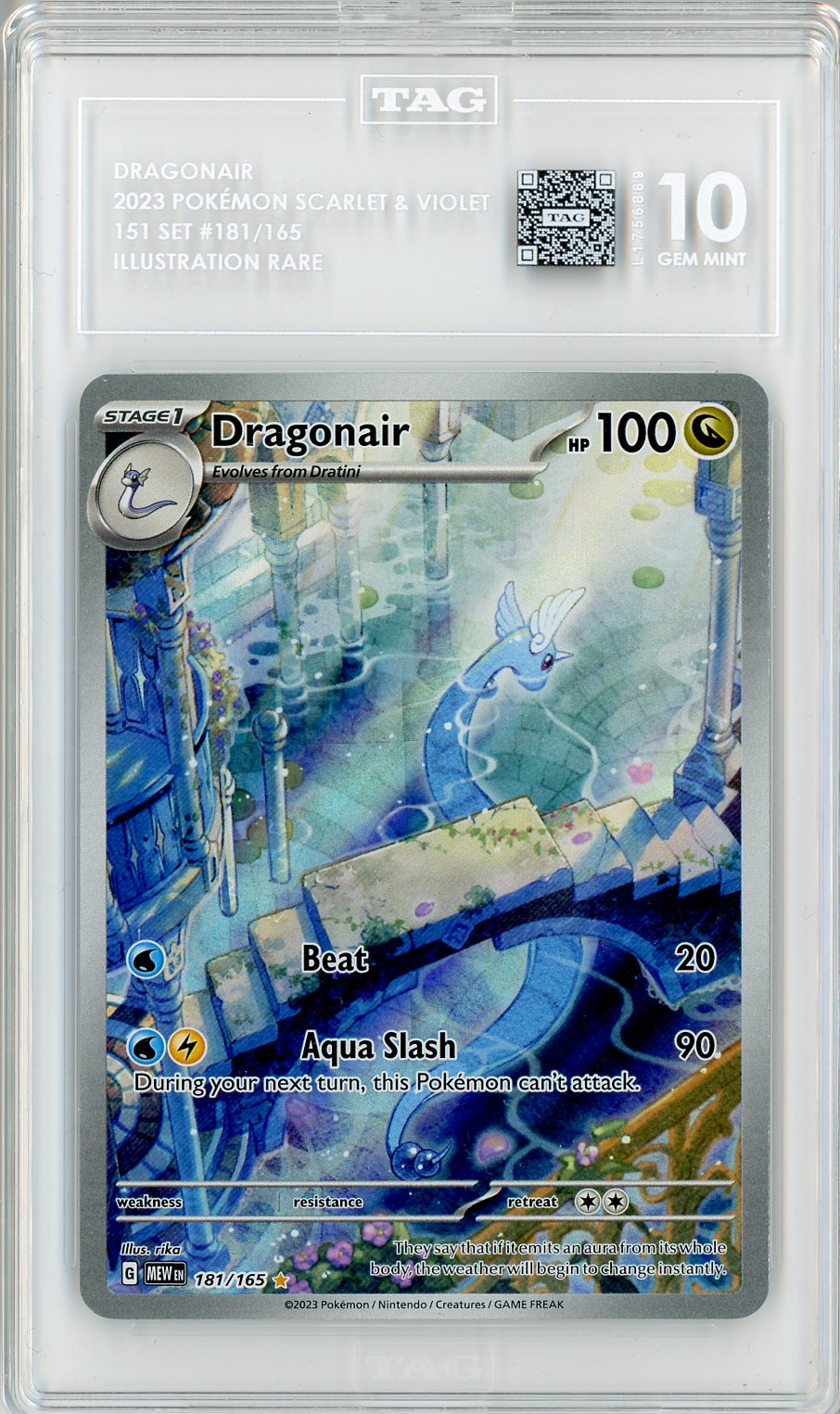2023 Pokemon 151 Dragonair #182 TAG 10