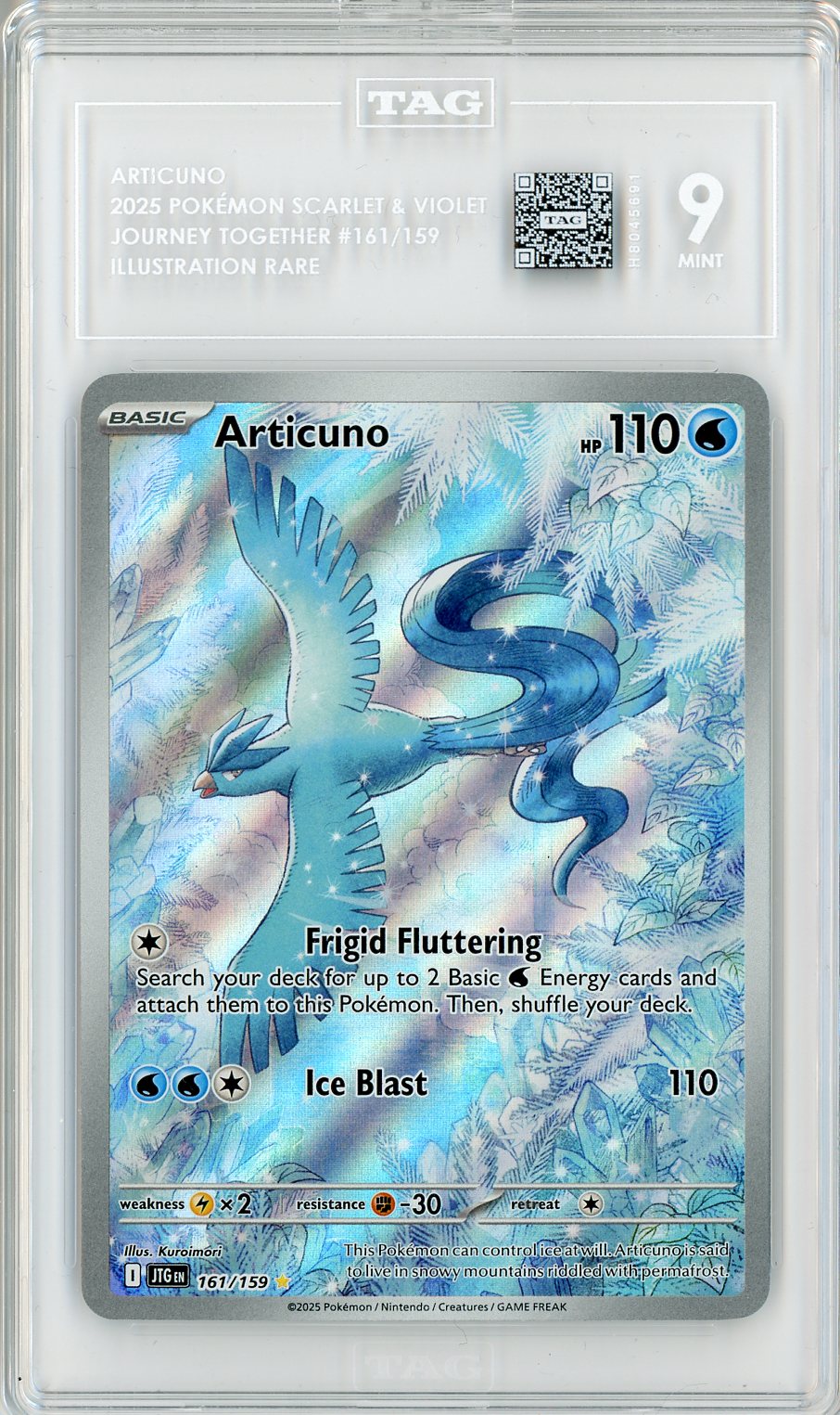 2025 Pokemon Journey Together IR Articuno #161 TAG 9