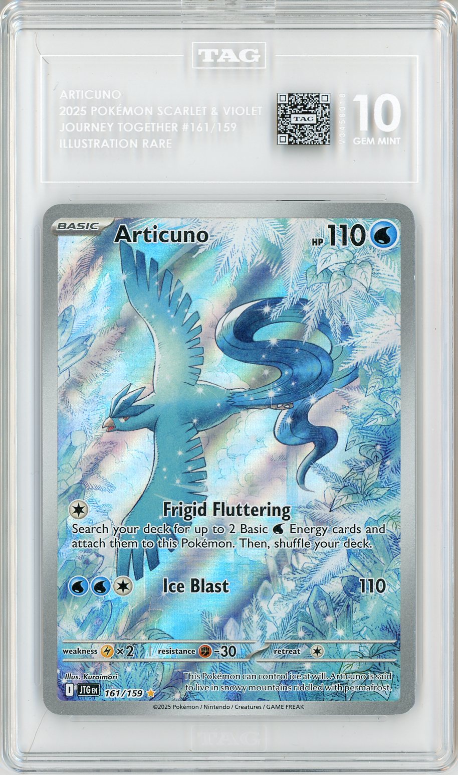 2025 Pokemon Journey Together IR Articuno #161 TAG 10