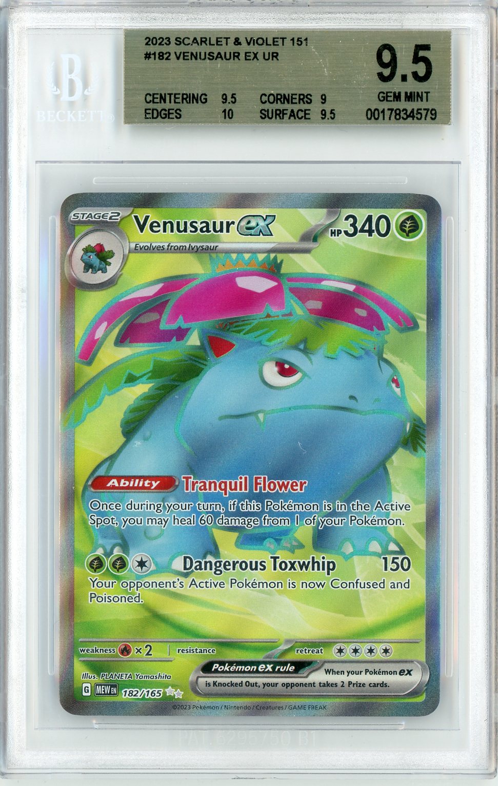 2023 Pokemon 151 Venusaur ex #182 BGS 9.5