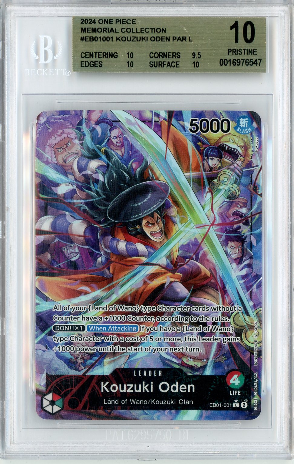 2024 One Piece Memorial Collection Alt Art Kozuki Oden BGS 10
