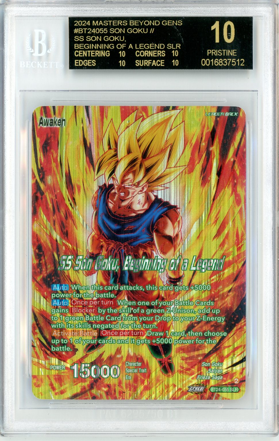 2024 Dragon Ball Super Masters Beyond SS Goku Legend BGS 10 BLACK LABEL